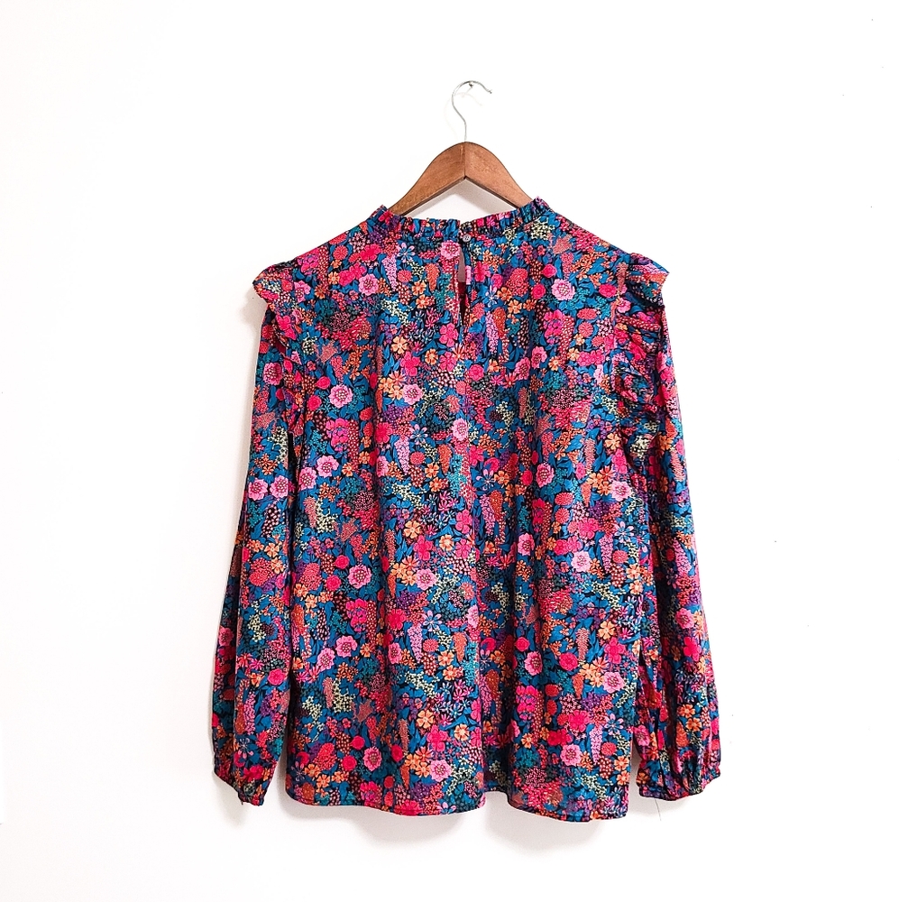 J. Crew x Liberty of London Art Fabric Floral Ruffle-Yoke Long-Sleeve Blouse - Picture 2 of 7